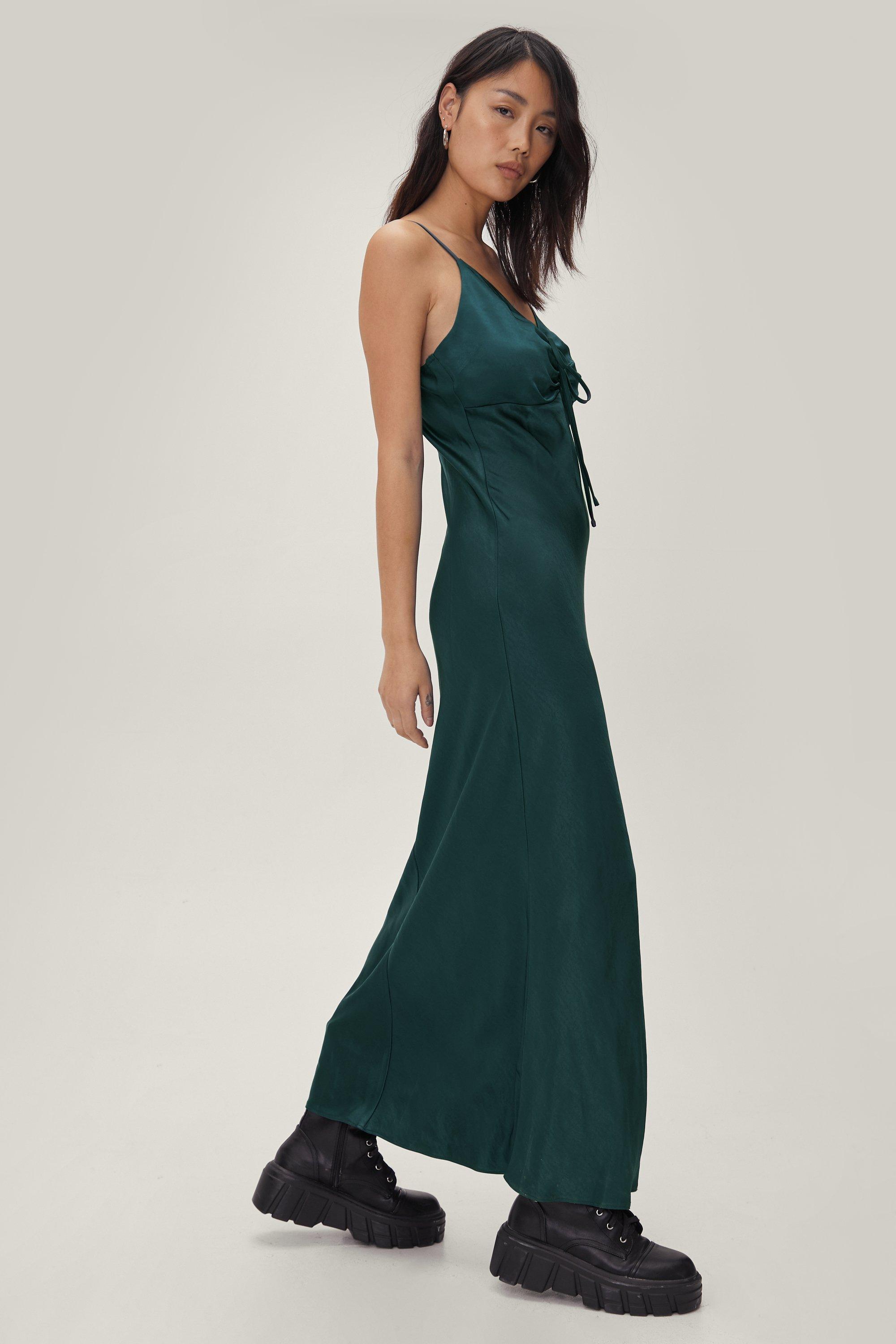 Tie front maxi clearance dress